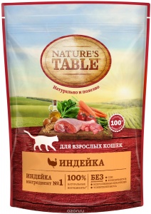  NATURE'S Table  корм для кошек индейка 190 г 