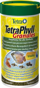 TETRA PHYLL Granules 250 мл. Корм для всех видов травоядных рыб (растительные гранулы). 
