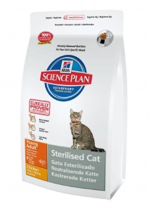  HILL'S корм для кошек SCIENCE Plan STERILISED Adult курица 300г стерилизованных с 6 мес до 6 лет 