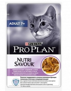  PURINA PRO PLAN Adult 7+ корм для кошек пауч с индейкой в соусе  85 г.старше 7 лет 