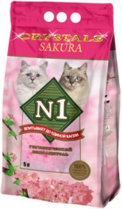  №1 CRYSTALS "Sakura" Силикагелевый new 5л. Наполнитель для кошек 