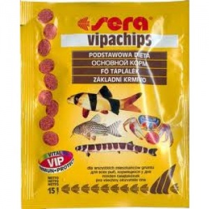SERА корм для рыб VIPACHIPS Випачипс 15г.для всех придонных рыб и ракообразных,долго не разваливаетс 