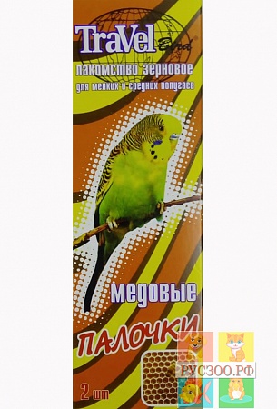 картинка TRAVEL лакомство для попугаев.палочки "Медовые" 2шт. от магазина