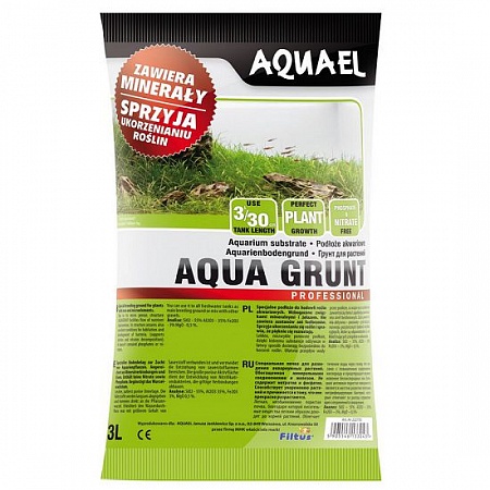 ГРУНТ AQUAEL GRUNT3л минекральный субстрат для аквариума с высокой плотностью посадки 