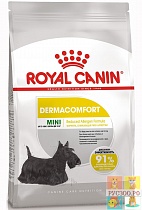 ROYAL CANIN корм для собак MINI DERMACOMFORTAdult 1кг.мелких стареющих при раздражении и зуде кожи 