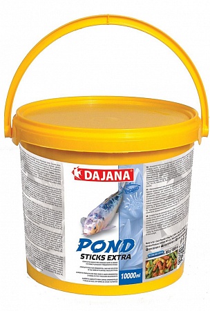 DAJANA Pet корм для рыб Pond Sticks EXTRA 10 л.палочки 3-х видов содержание ракообразных 