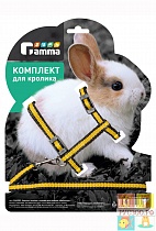 картинка КОМПЛЕКТ GAMMA для кролика "Мегаполис" поводок+шлейка капрон 140*220*80мм 1081200мм от магазина