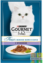 GOURMET "Perle" пауч корм для кошек нежное филе в соусе с ягненком 85 г 