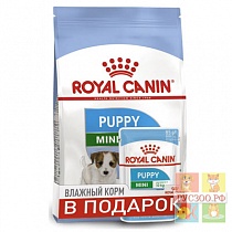 ROYAL CANIN корм для щенков MINI PUPPY Junior 800г+0,85 пауч мелких пород до 10 месяцев  