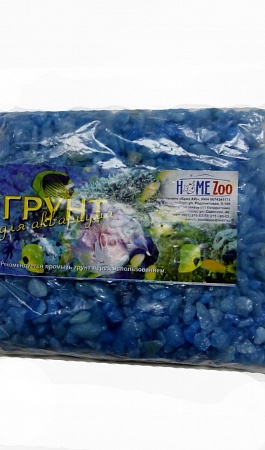 ГРУНТ для аквариума Home Zoo искусственный "Синий" 2-5 мм 1000г 