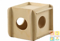 картинка КУБИК GAMMA деревянный игрушка для мелких животных 115*100*100мм от магазина