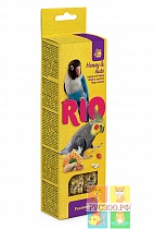 RIO Sticks лакомство палочки для средних попугаев "С мёдом и орехами" 2*75г зоомагазин