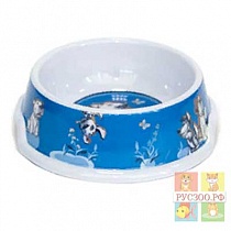 МИСКА Petwant меламин для собак синяя рисунок"Собака"400мл  