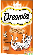 DREAMIES ДРИМС лакомство для кошек подушечки с курицей 60 г 