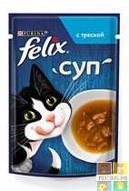  FELIX СУП  корм для кошек пауч "С треской" 48г 