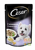 CESAR пауч корм для собак ягненок в сырном соусе 100 г 