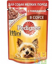 PEDIGREE пауч корм для собак Мини с говядиной 85г..мелких пород 