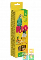 RIO лакомство палочки для волнистых попугайчиков и экзотов "С тропическими фруктами" 2*40г зоомагазин