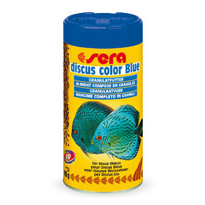 SERA корм для рыб DISKUS COLOR BLUE 250 мл. Корм для яркости окраски зеленых и синих дискусов 