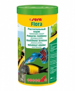 SERA корм для рыб FLORA 100 мл. хлопья со спирулиной для всех растительноядных рыб 
