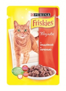  FRISKIES корм для кошек пауч"С индейкой и печенью" в подливе 100 г 