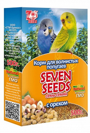 картинка SEVEN SEEDS корм для попугаев волнистых "С орехом" 500г от магазина
