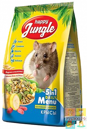 картинка HAPPY JANGLE 5 in ! Daily Menu корм для декоративных крыс 400г от магазина