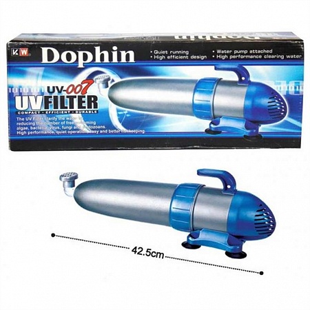 СТЕРИЛИЗАТОР DOPHIN UV-007 /KW/Filter-600 л/час 9 Вт с помпой для аквариумов 50-200л 