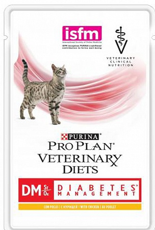  PURINA PRO PLAN Veterinary Diets DM пауч корм для кошек с курицей 85г.при диабете  