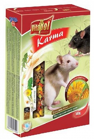 картинка VITAPOL KARMEO PREMIUM корм для крыс 500г коробка от магазина