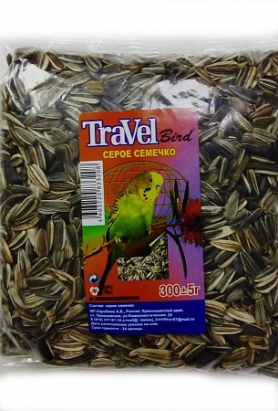 картинка TRAVEL корм для вснх видов птиц "Серое семечко подсолнечника" 300г от магазина