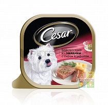 CESAR корм для собак бефстроган из говядины с сыром укропом 100 г 