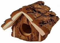 картинка ДОМИК-"ИЗБУШКА" для грызунов из неокоренного дерева от магазина