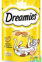 DREAMIES ДРИМС лакомство для кошек подушечки с сыром 60 г 