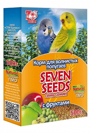 картинка SEVEN SEEDS корм для попугаев волнистых "С фруктами" 500г от магазина