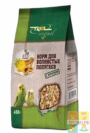 картинка TRIOL Original корм для волнистых попугаев "С фруктами" 450г от магазина